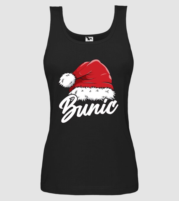 bunic Santa Hat model negru pe tricou