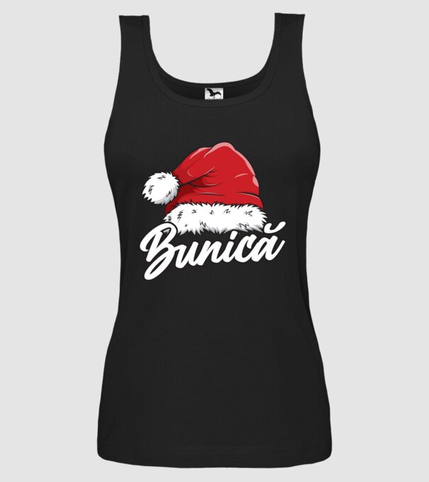 bunică Santa Hat model negru pe tricou
