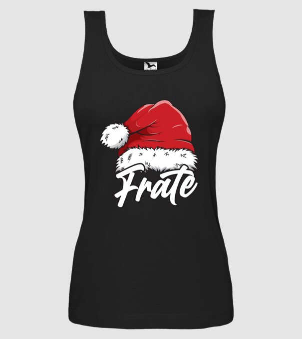 frate Santa Hat model negru pe tricou