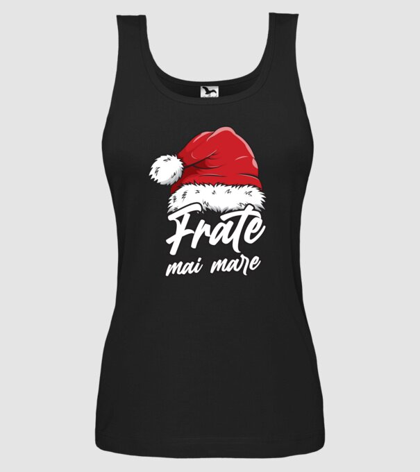 frate mai mare Santa Hat model negru pe tricou