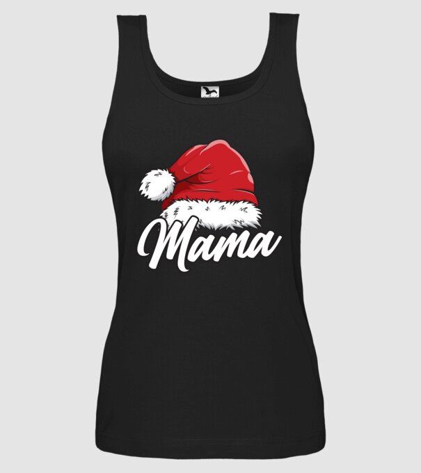 mama Santa Hat model negru pe tricou