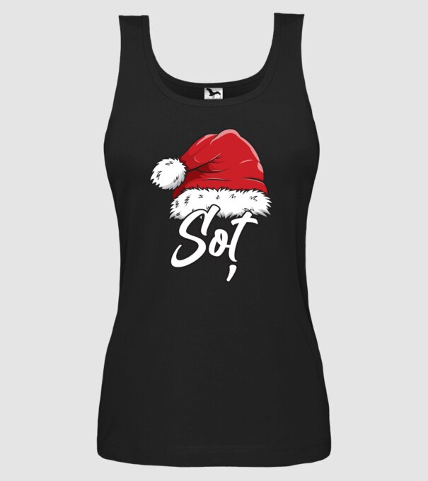 soț Santa Hat model negru pe tricou