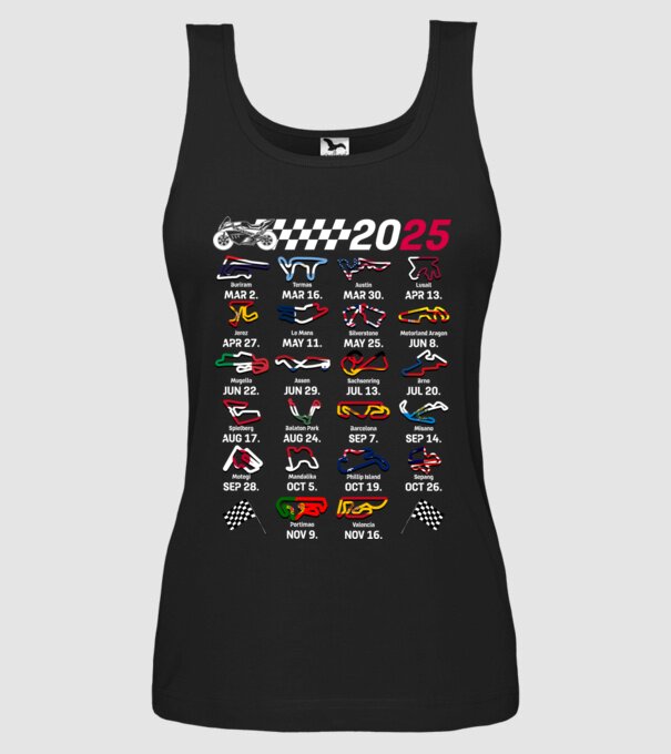 MOTOGP 25 CALENDAR Negru model negru pe tricou