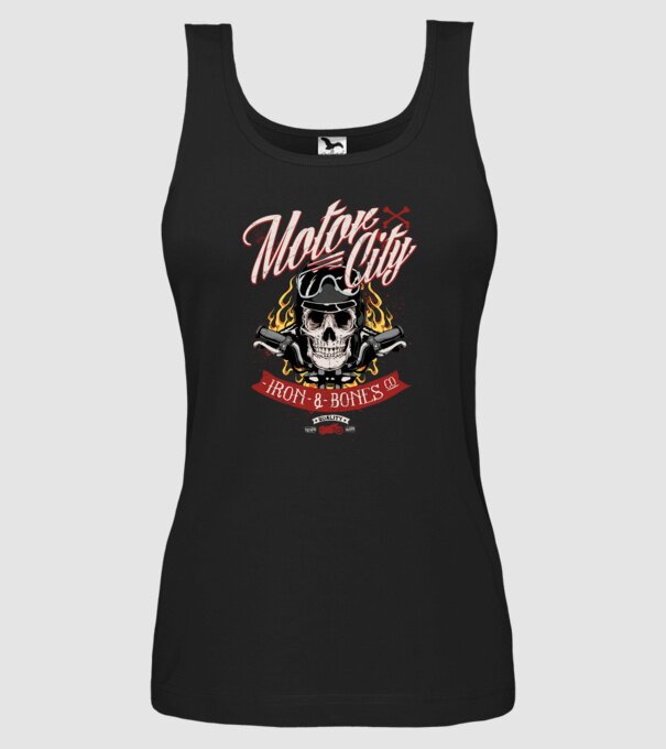 Motor City model negru pe tricou