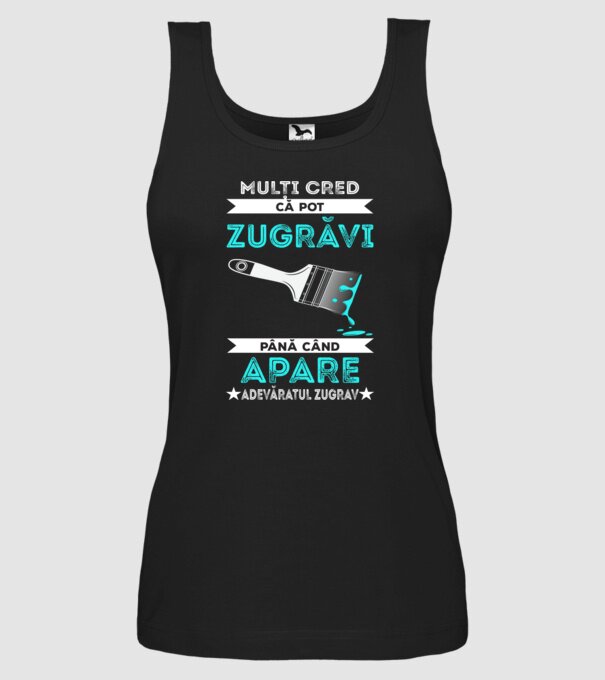 Mulți cred că pot zugrăvi până când apare adevăratul zugrav model negru pe tricou