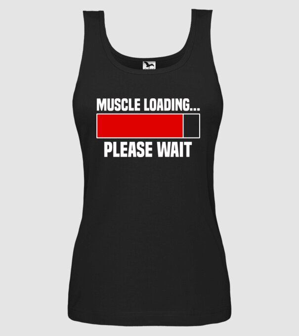 Muscle loading model negru pe tricou