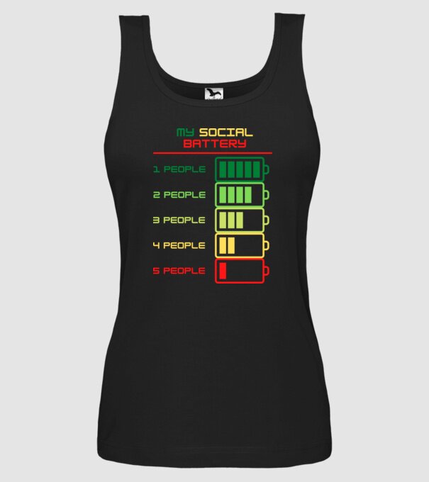 My social battery model negru pe tricou