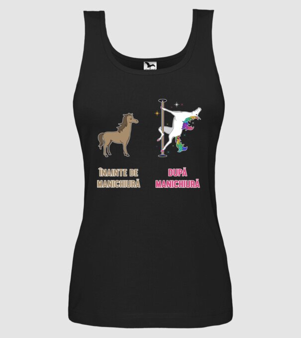 Înainte de manichiură - după manichiură model negru pe tricou