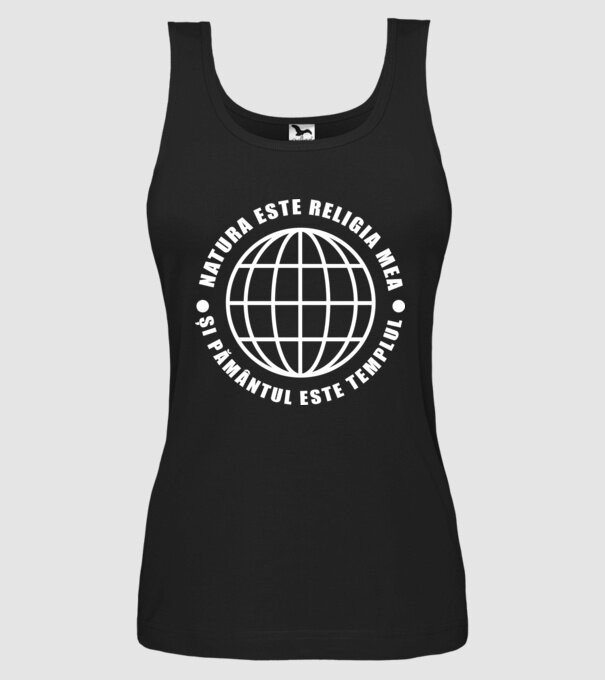 Natura este religia mea model negru pe tricou