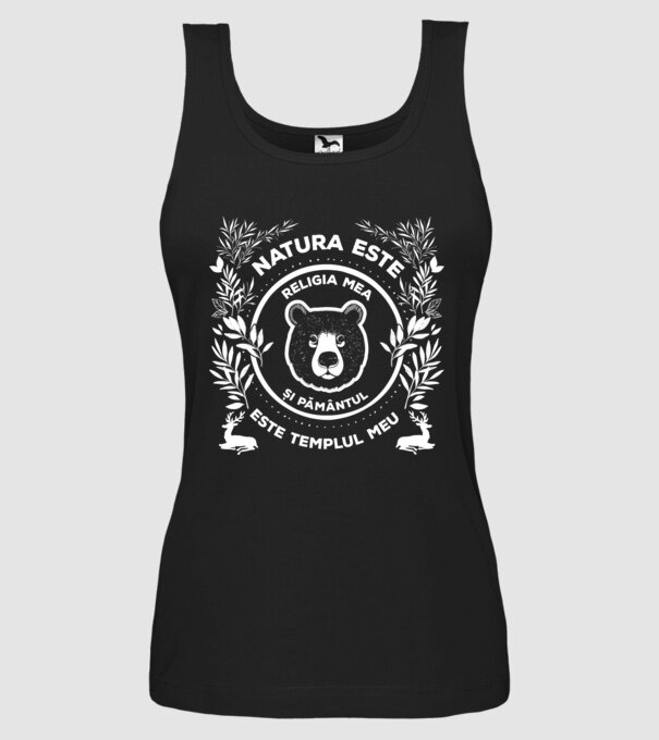 Natura este religia mea și pământul este templul meu model negru pe tricou