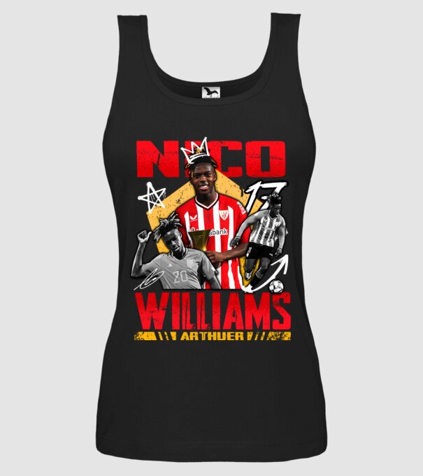 Nico Williams tribute model negru pe tricou