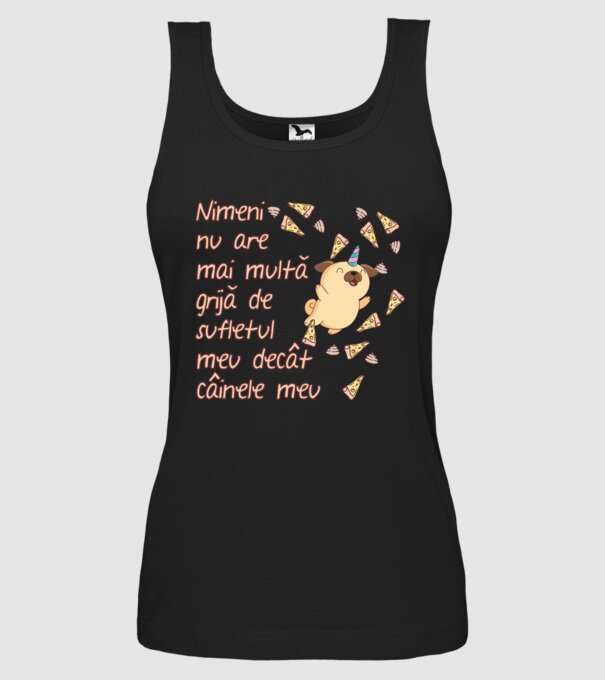 Nimic nu are mai multă grijă de sufletul meu decât câinele meu model negru pe tricou