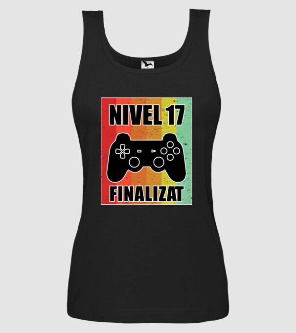 Nivel 17 finalizat model negru pe tricou