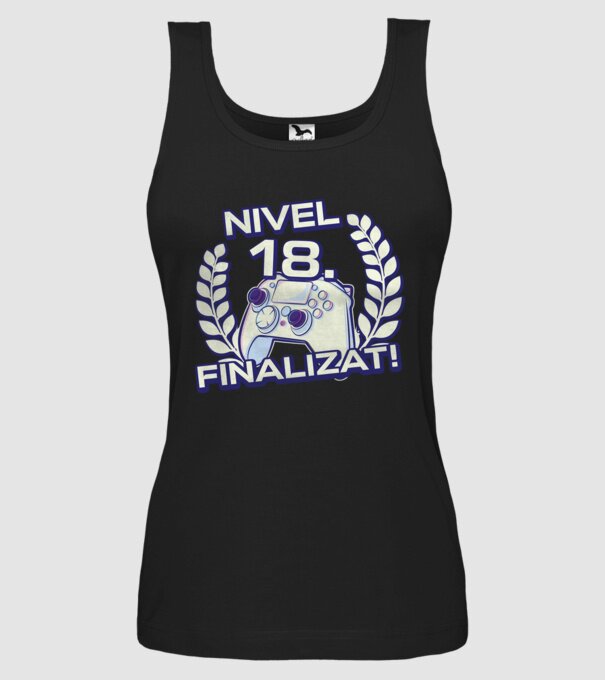 Nivel 18 finalizat! model negru pe tricou