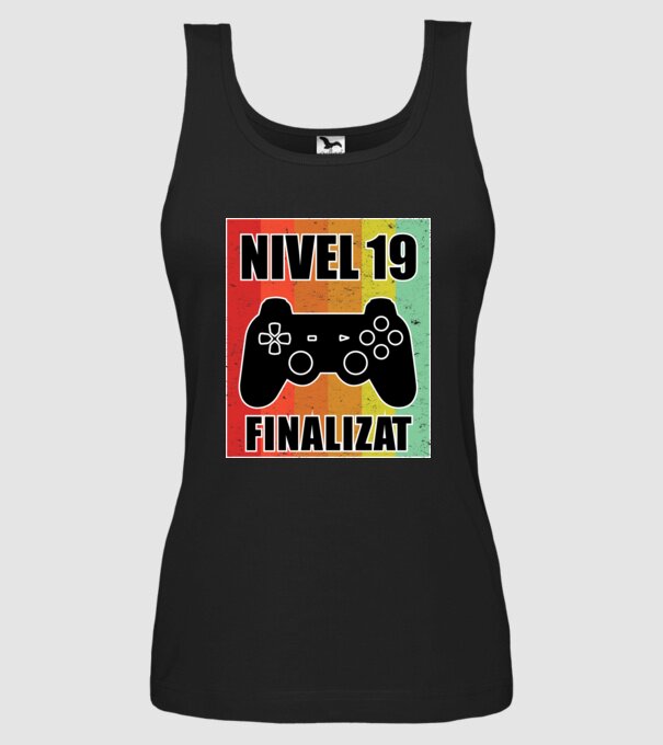 Nivel 19 finalizat model negru pe tricou