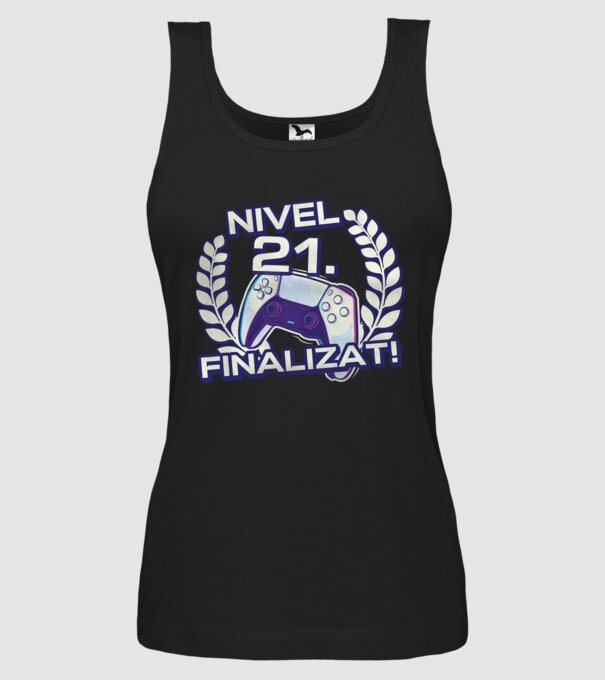 Nivel 21 finalizat! model negru pe tricou