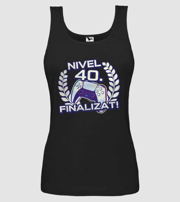 Nivel 40 finalizat! model negru pe tricou