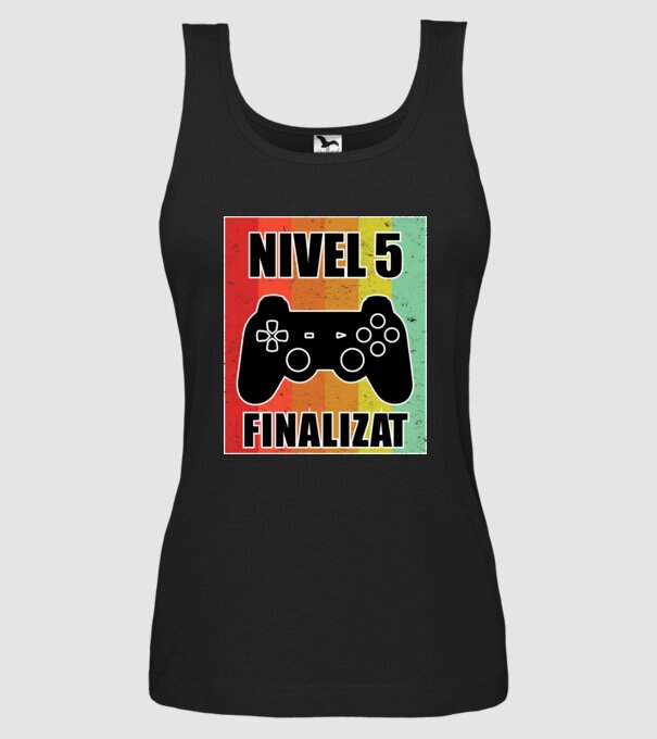 Nivel 5 finalizat model negru pe tricou