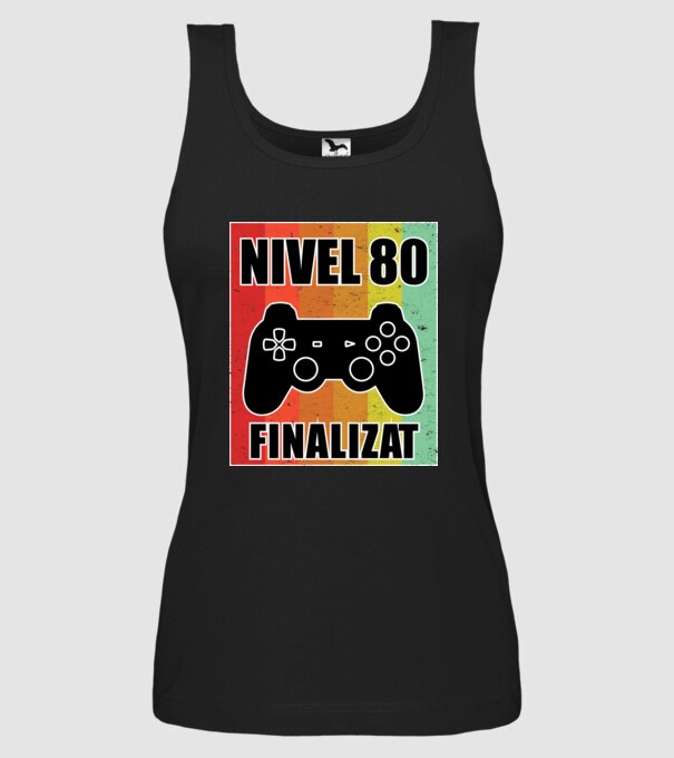 Nivel 80 finalizat model negru pe tricou