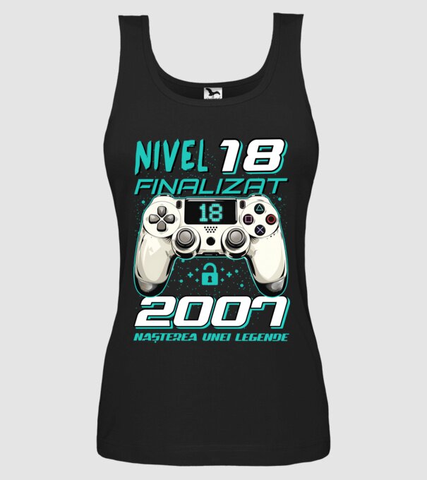 Nivel finalizat 18 2007 model negru pe tricou