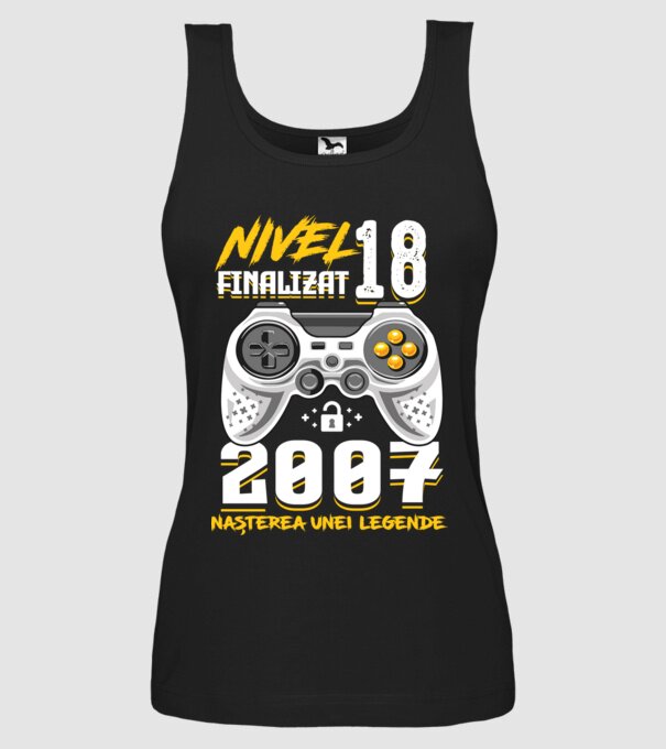 Nivel Finalizat 18 model negru pe tricou
