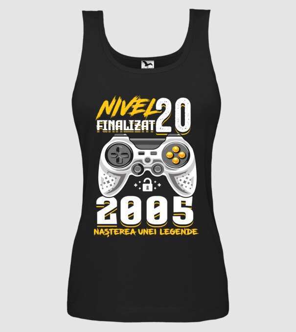 Nivel Finalizat 20 model negru pe tricou