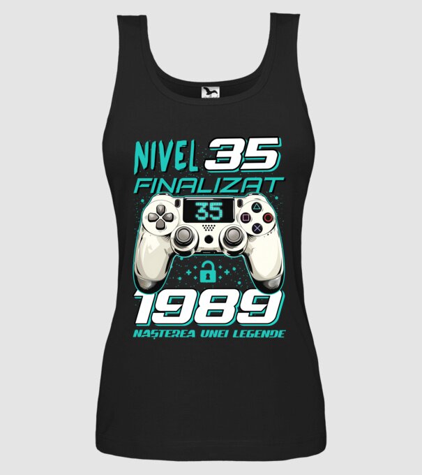 Nivel finalizat 35 1990 model negru pe tricou