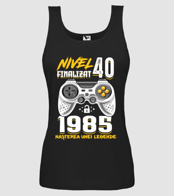 Nivel Finalizat 40 model negru pe tricou