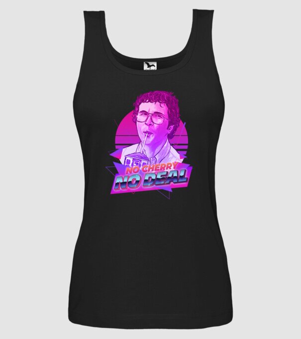 no cherry no deal stranger things model negru pe tricou