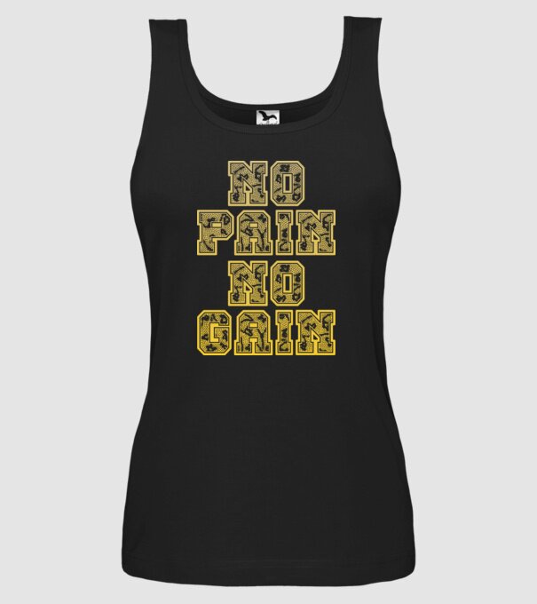 No Pain No Gain model negru pe tricou