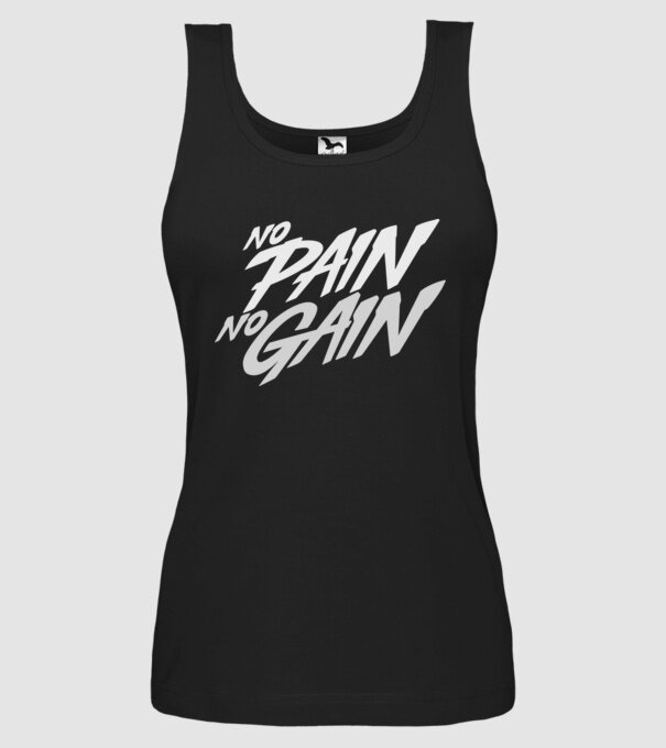 No Pain No Gain typography model negru pe tricou