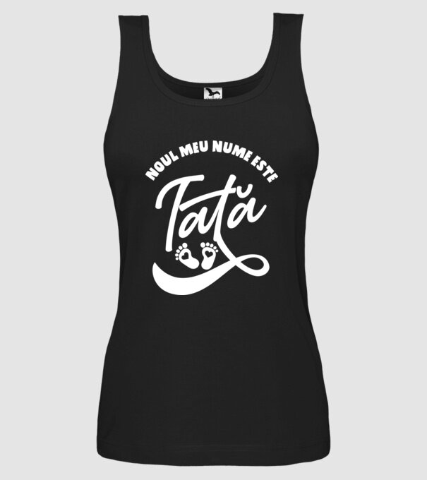 Noul meu nume este Tată model negru pe tricou