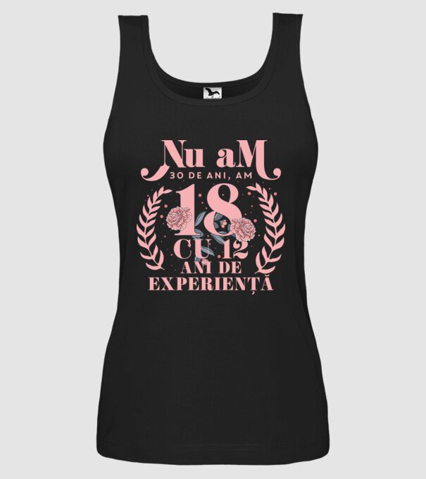 Nu am 30 de ani, am 18 cu 12 ani de experiență model negru pe tricou