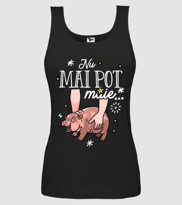 Nu mai pot muie... model negru pe tricou