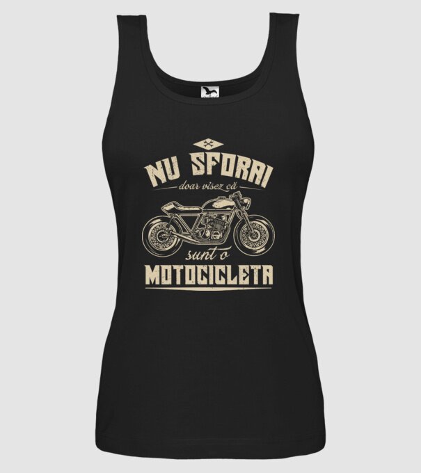 nu sforăi, doar visez că sunt o motocicletă model negru pe tricou