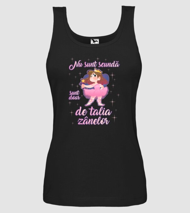 nu sunt scundă, sunt doar de talia zânelor model negru pe tricou