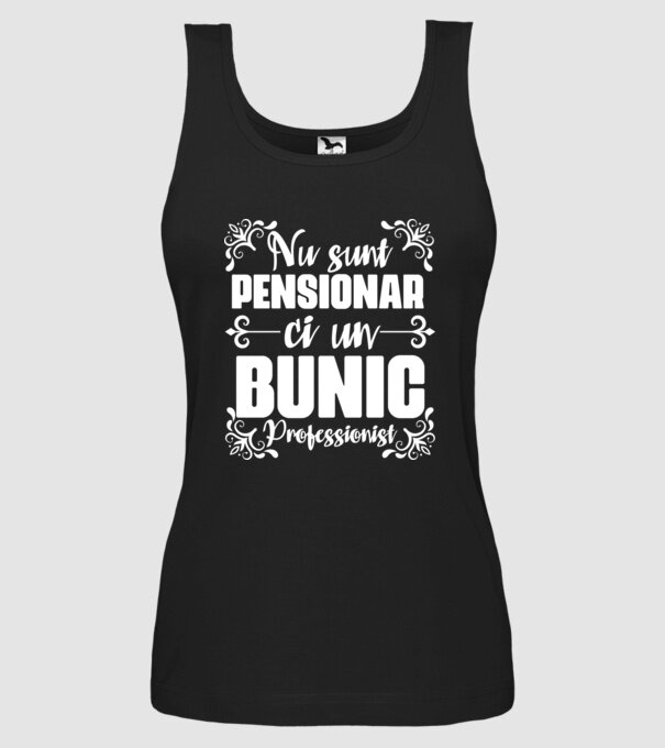 Nu sunt_pensionar, ci un bunic profesionist model negru pe tricou
