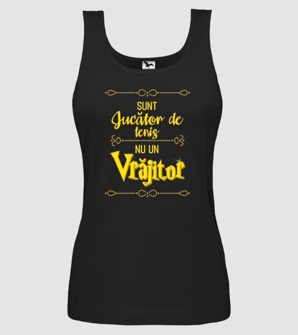sunt jucător de tenis, nu un vrăjitor model negru pe tricou