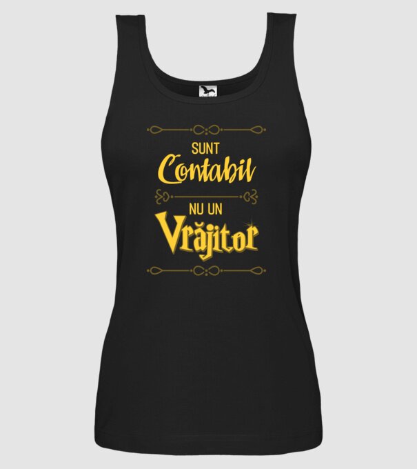 Sunt contabil, nu un vrăjitor model negru pe tricou
