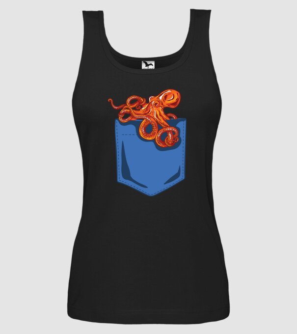 Octopus model negru pe tricou