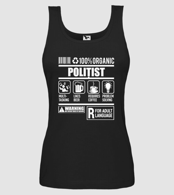 organic POLIȚIST model negru pe tricou