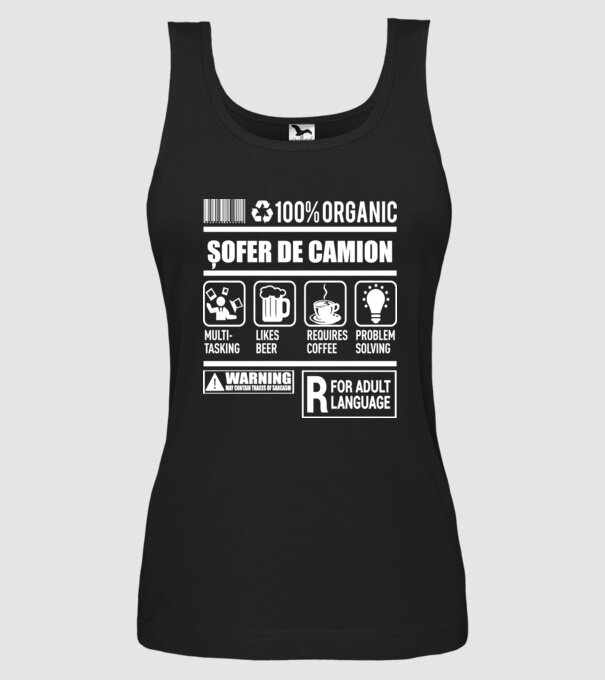ȘOFER DE CAMION model negru pe tricou
