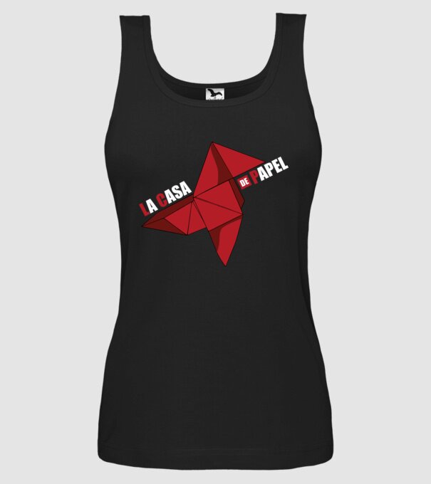 origami la casa de papel model negru pe tricou