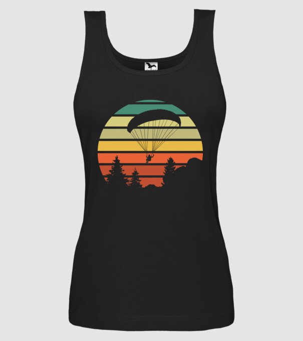 paraglide model negru pe tricou