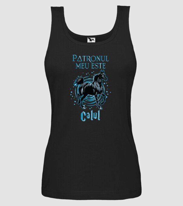 Patronul meu este CALUL model negru pe tricou