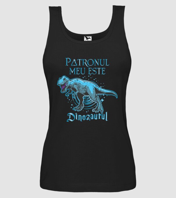 Patronul meu este dinozaurul model negru pe tricou