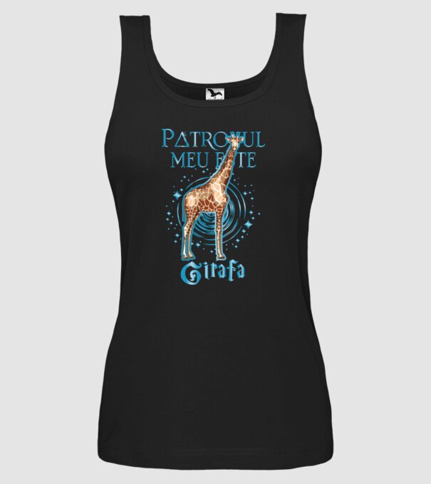 Patronul meu este GIRAFA model negru pe tricou