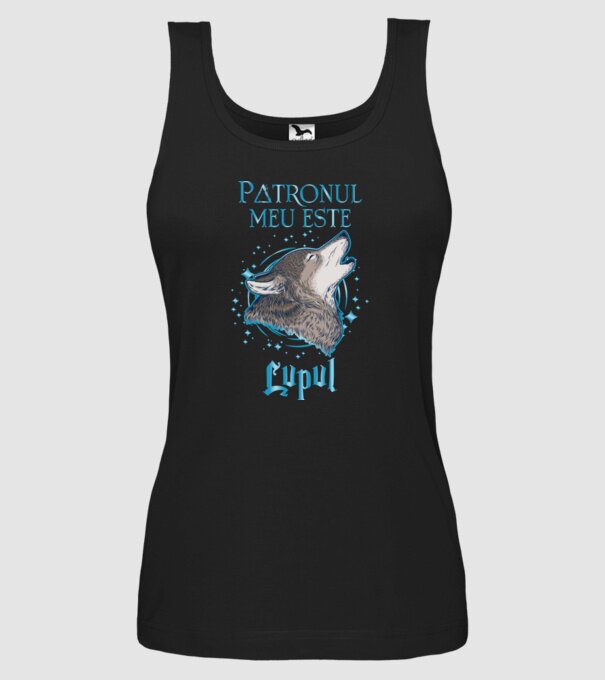 Patronul meu este LUPUL model negru pe tricou
