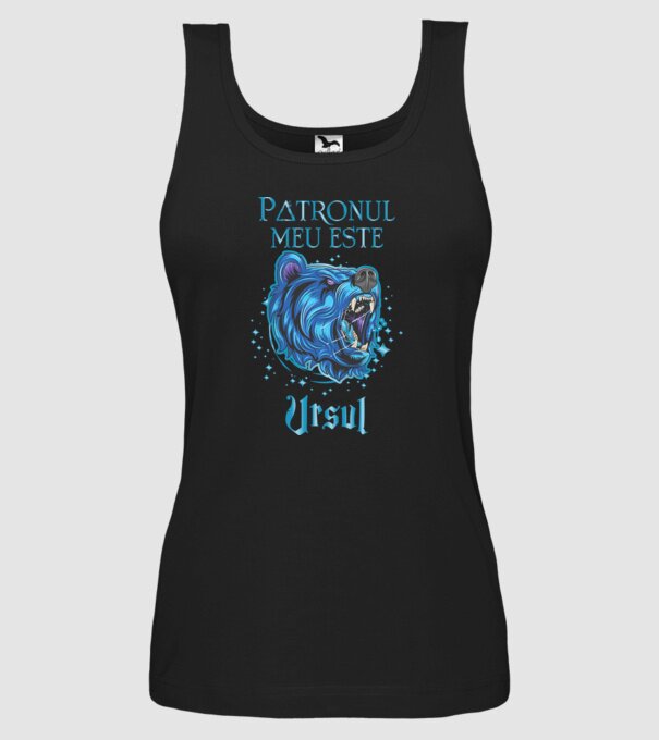 Patronul meu este URSUL model negru pe tricou