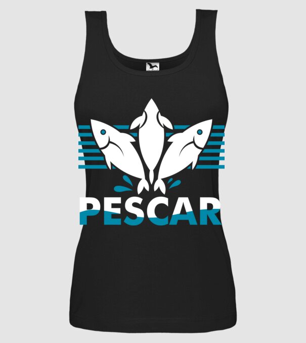 Pescar original model negru pe tricou